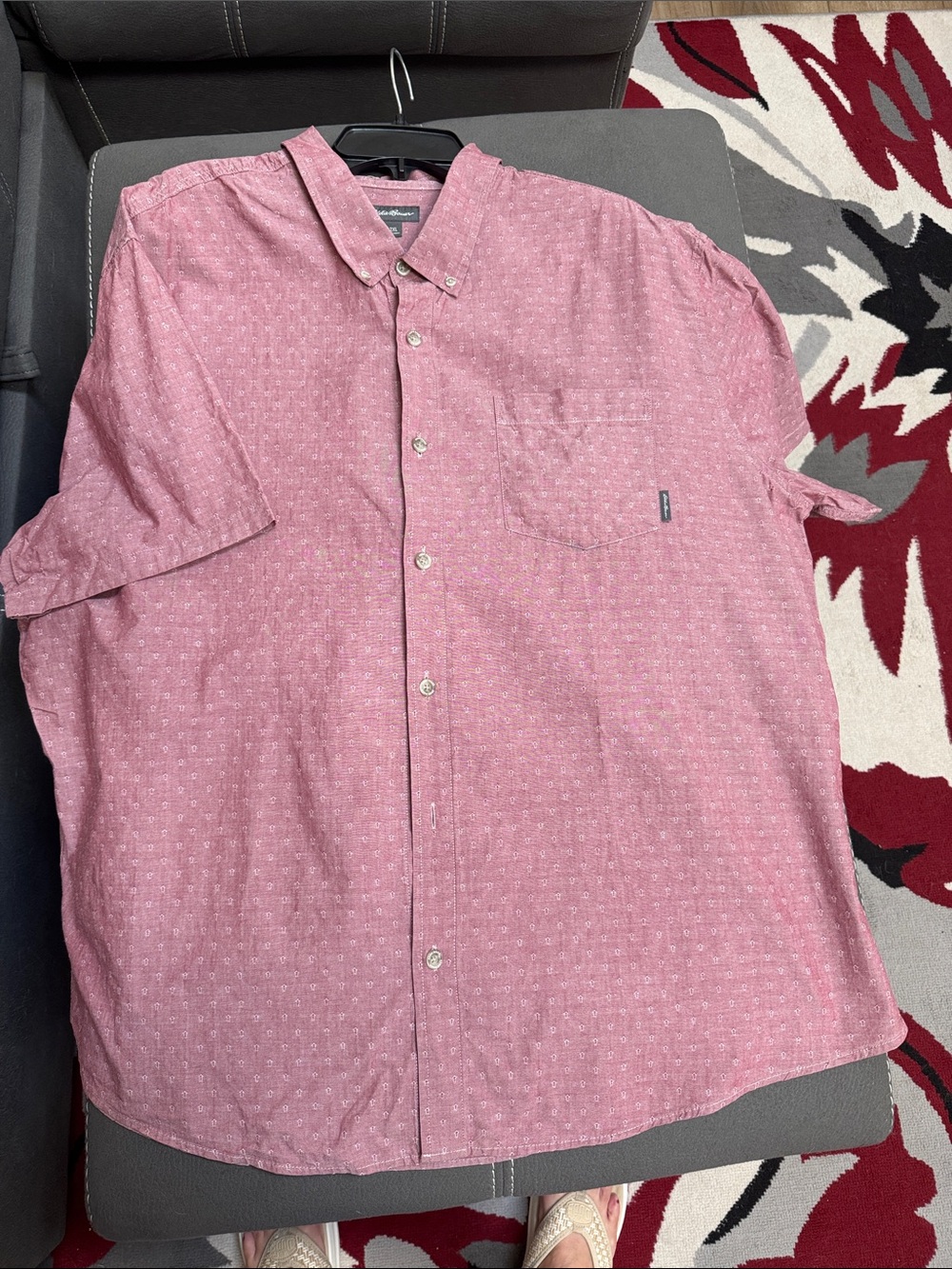 Eddie Bauer Dusty Rose Short-Sleeve Button-Down Shirt